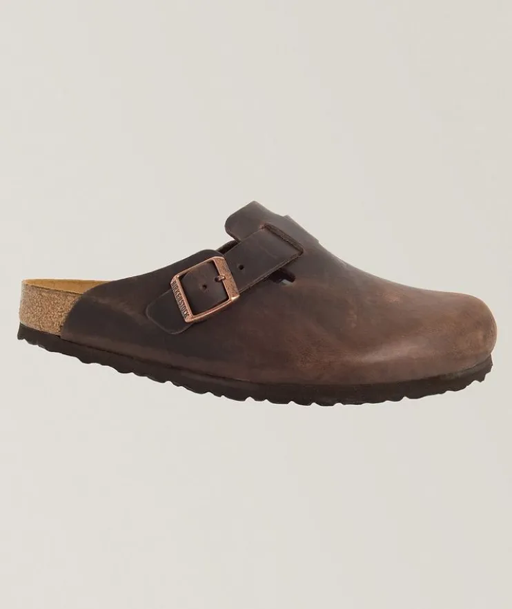 Boston Leather Soft Footbed Mules