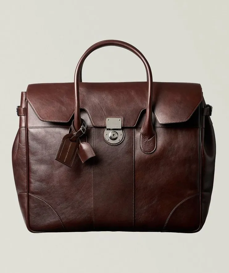 Boston Leather Weekender Bag