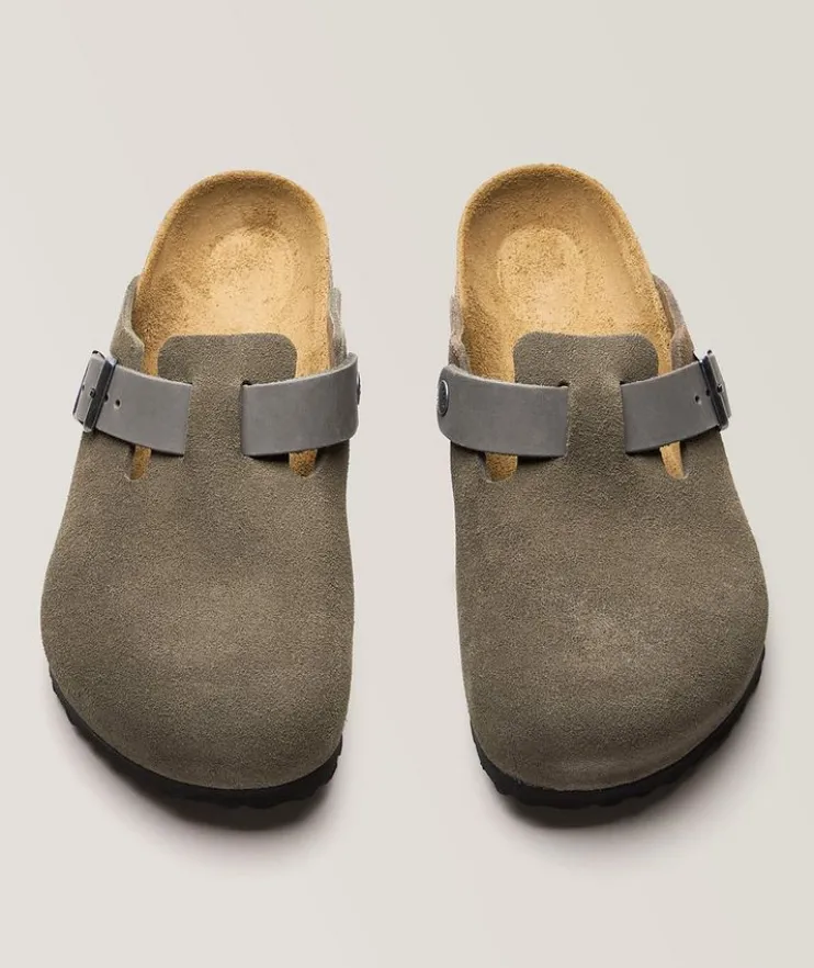 Boston Mixed Leather Mules