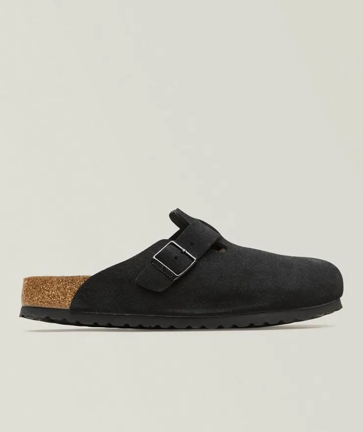 Boston Soft Footbed Suede Leather Mules