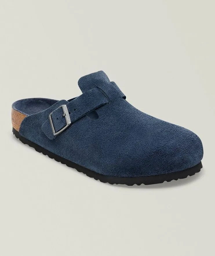 Boston Soft Footbed Suede Leather Mules
