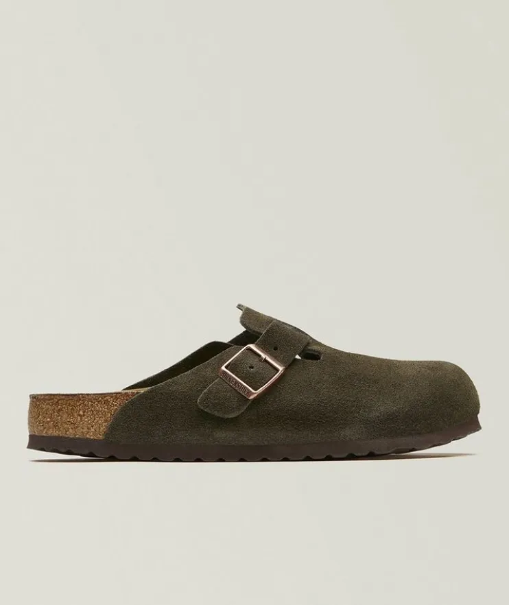Boston Soft Footbed Suede Leather Mules