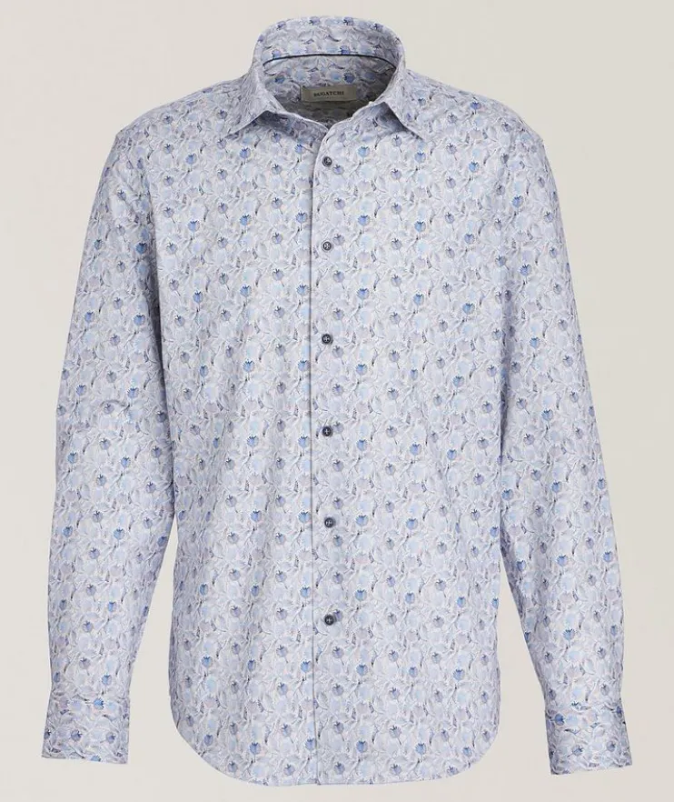 Botanical Print Stretch-Cotton Shirt