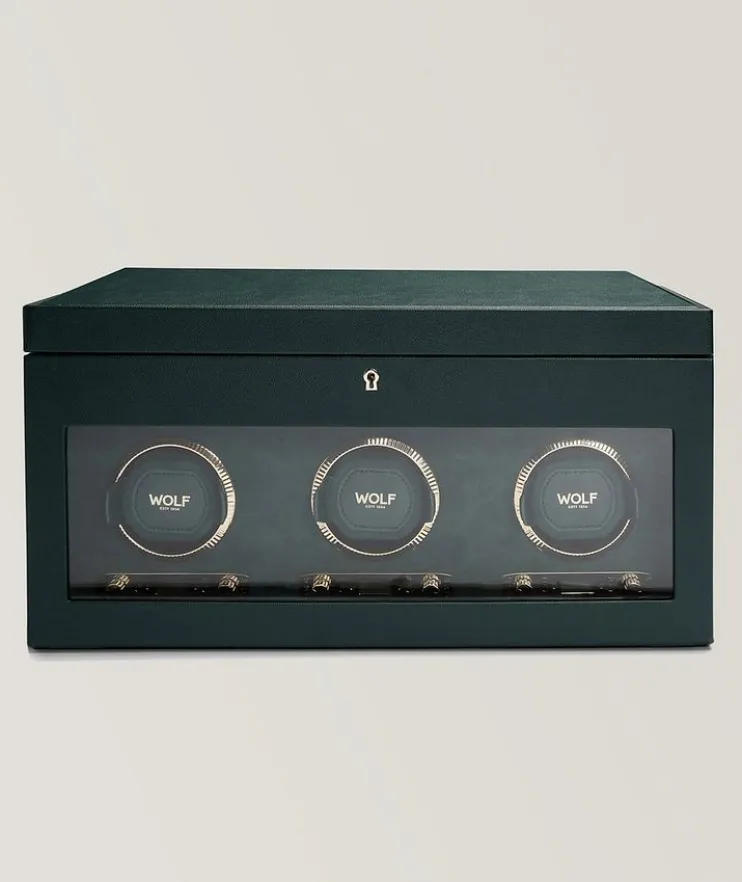 British Racing Triple Watch Winder With Storage