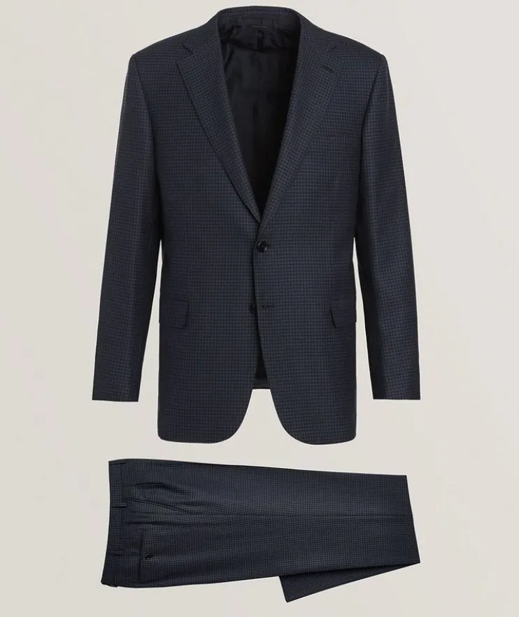 Brunico Micro-Check Wool Suit