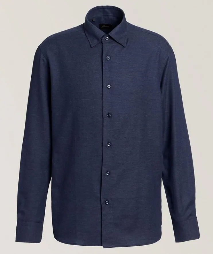 Brushed Cotton-Cashmere Twill Shirt