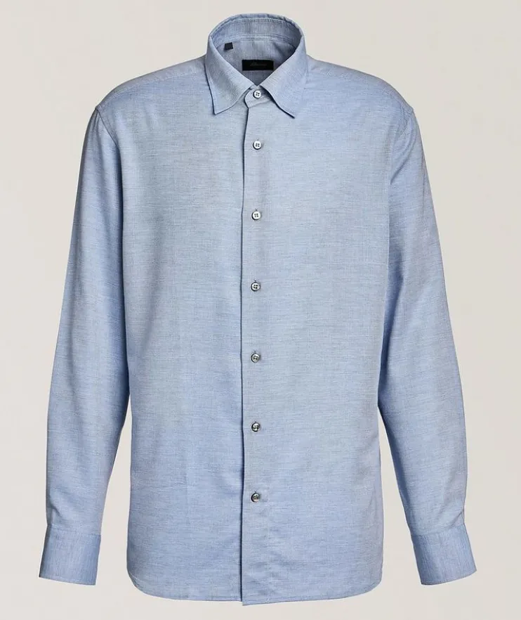Brushed Cotton-Cashmere Twill Shirt