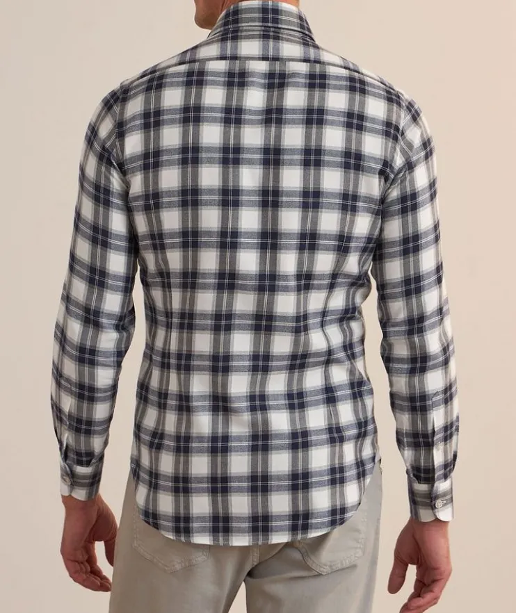 Brushed Cotton-Lyocell Plaid Shirt