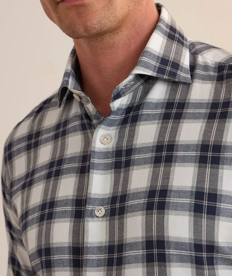 Brushed Cotton-Lyocell Plaid Shirt