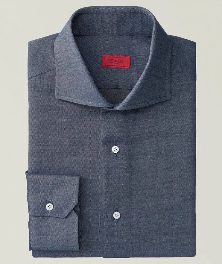 Brushed Cotton-Silk Dress Shirt