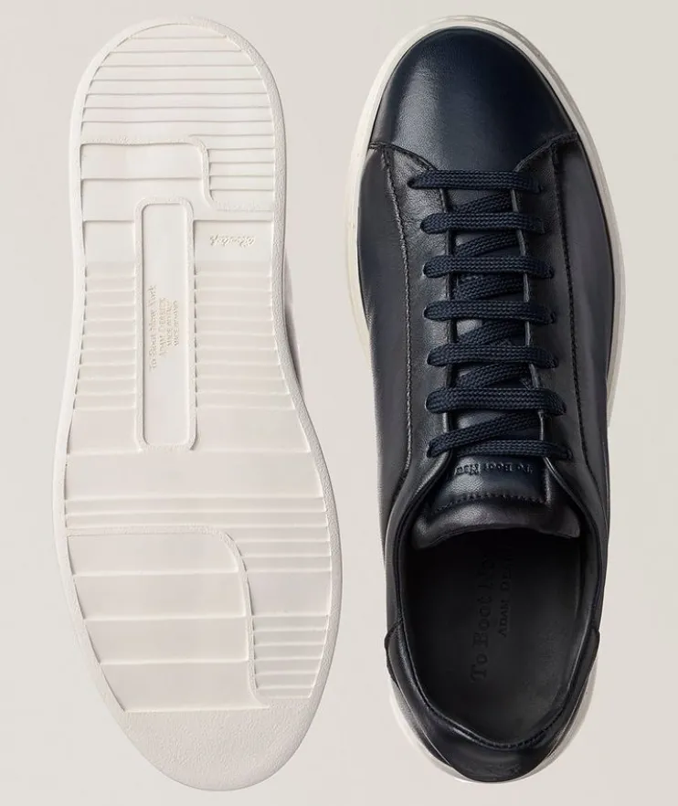 Buddy Burnished Leather Wedge Sneakers