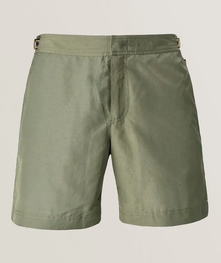 Bulldog Linen-Blend Tape Swim Shorts