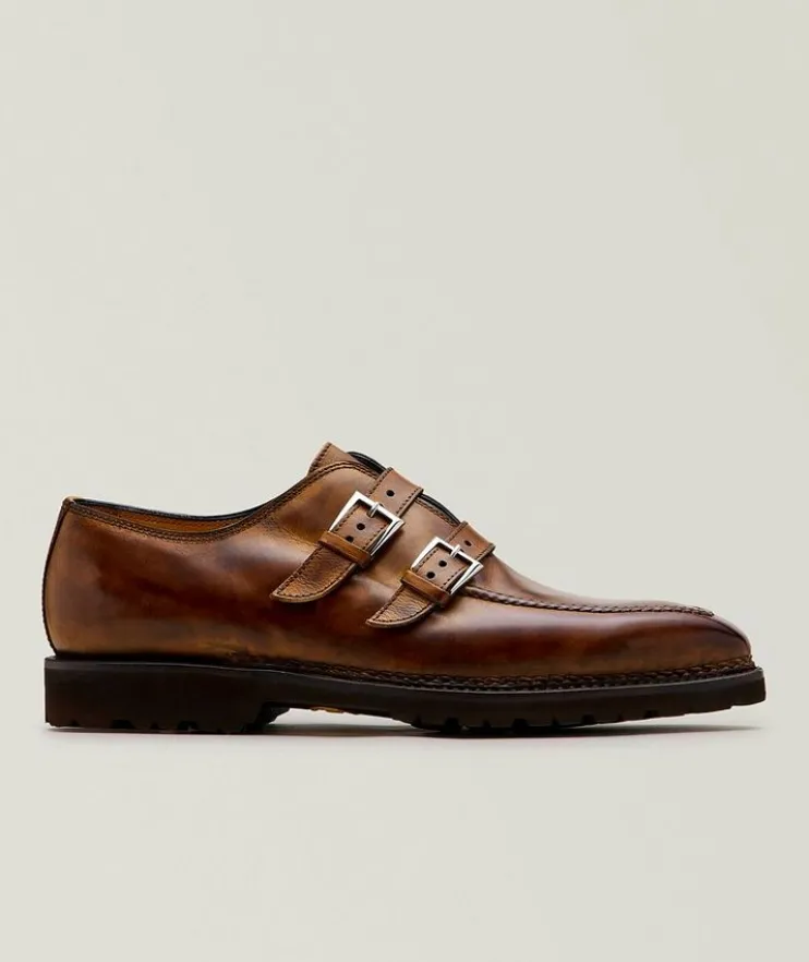 Burnished Leather Double Monkstraps