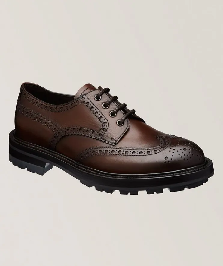 Burnished Leather Commando Derbies