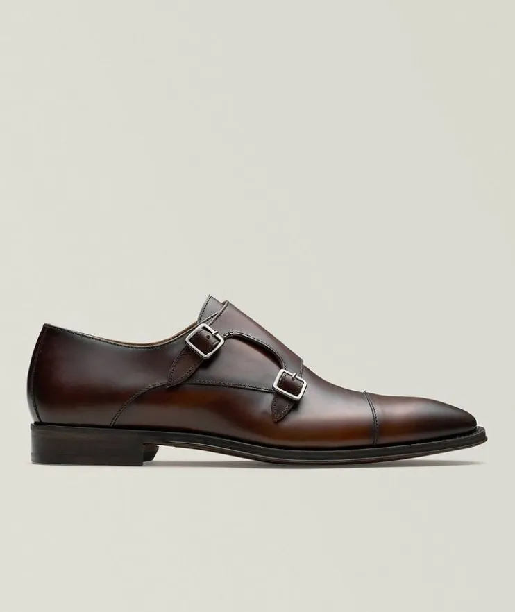 Burnished Leather Double Monkstraps