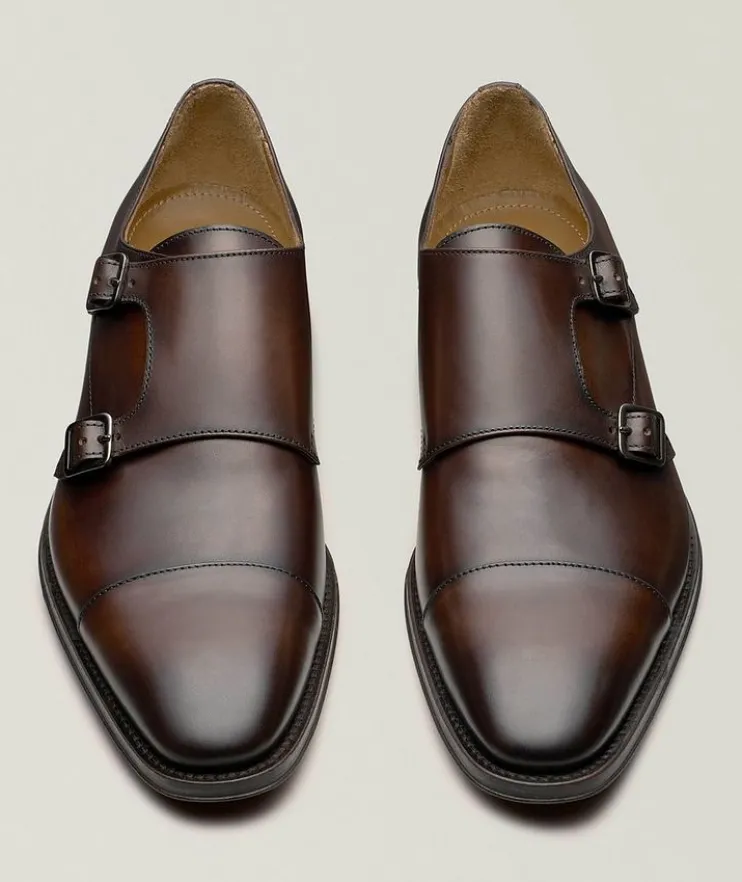 Burnished Leather Double Monkstraps