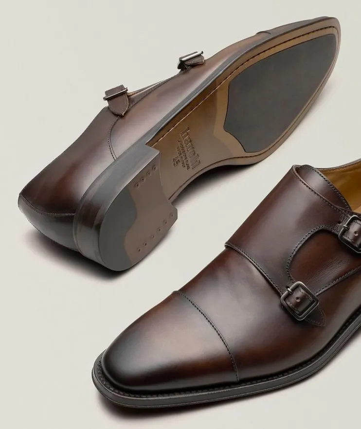 Burnished Leather Double Monkstraps