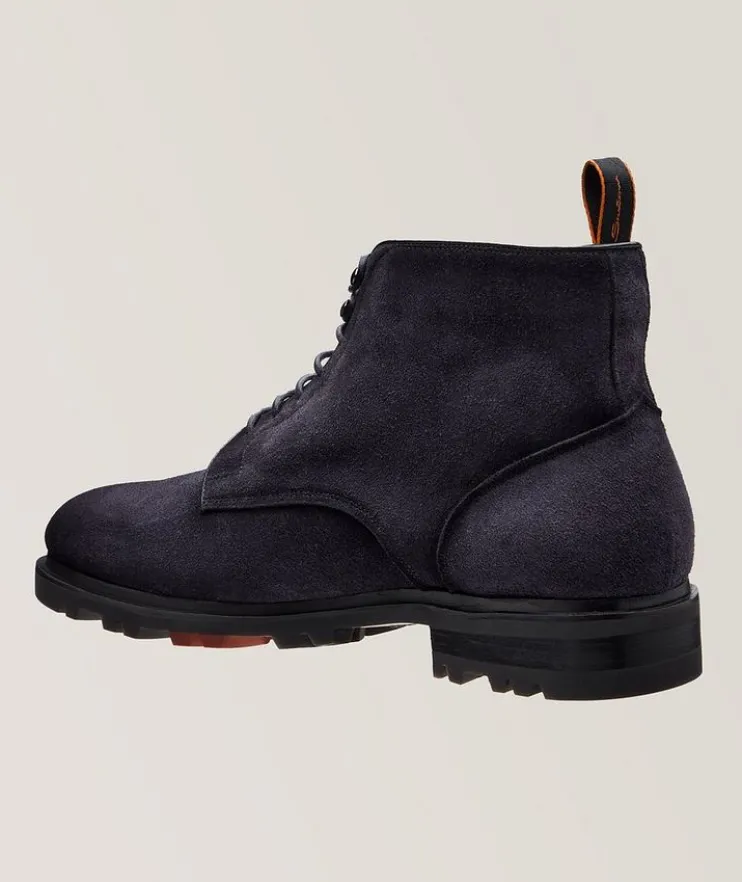 Burnished Suede Lug Boots