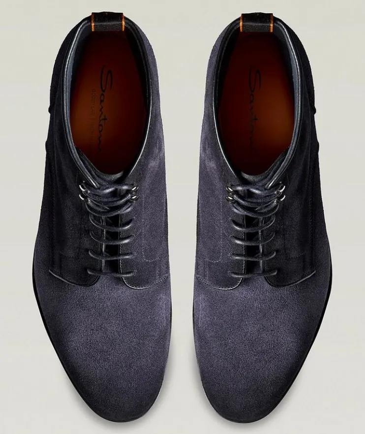 Burnished Suede Lug Boots