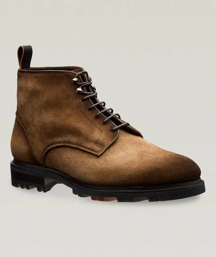 Burnished Unconstructed Suede Boots