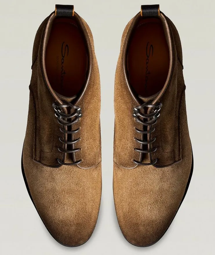 Burnished Unconstructed Suede Boots