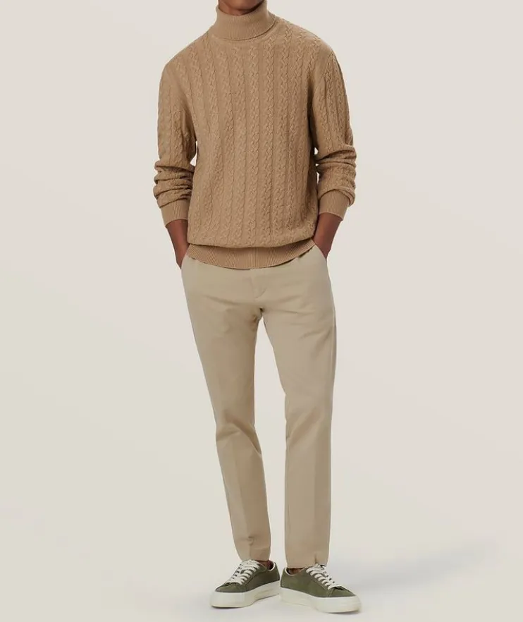 Cable Stitch Merino Wool-Blend Turtleneck