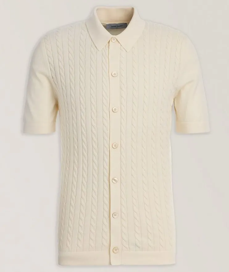 Cable-Knit Cotton Shirt