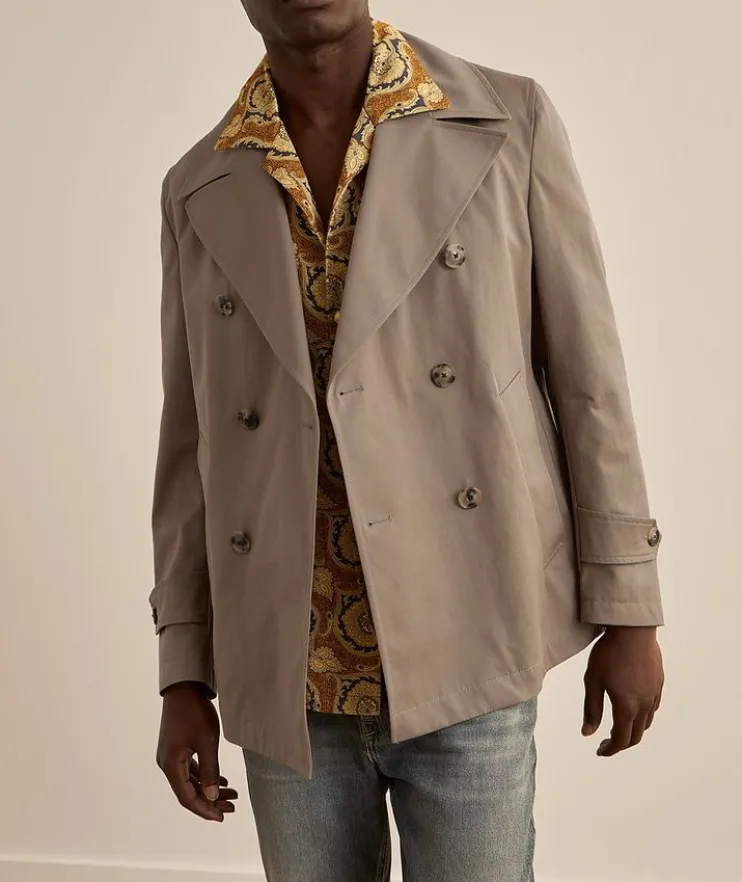 Cabos Cotton Twill Double-Breasted Peacoat