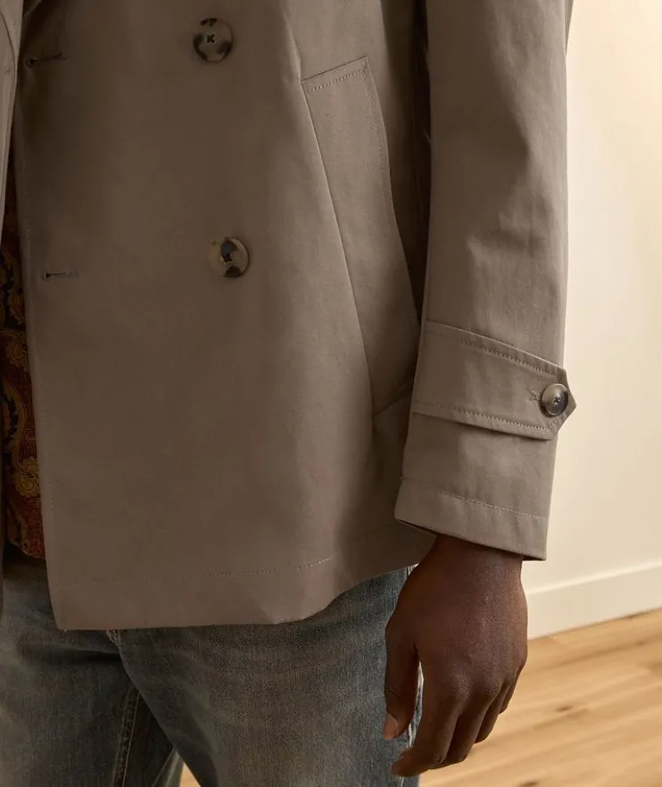Cabos Cotton Twill Double-Breasted Peacoat