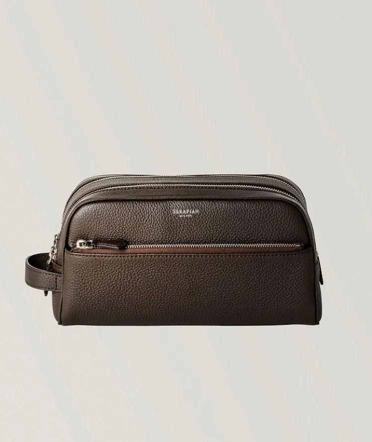 Cachemire Leather Double-Zip Wash Bag