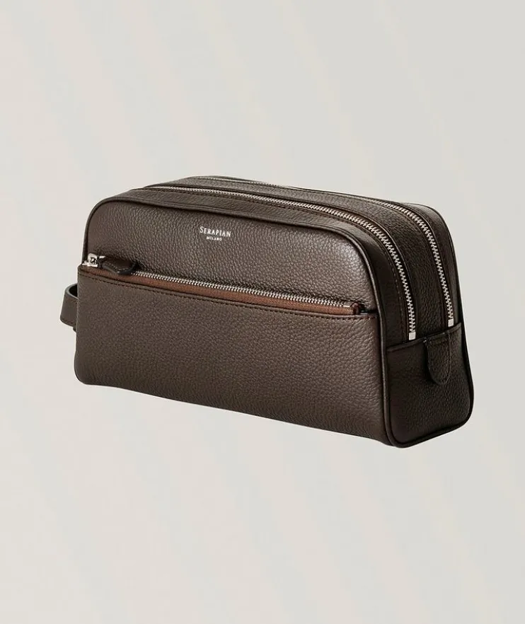 Cachemire Leather Double-Zip Wash Bag