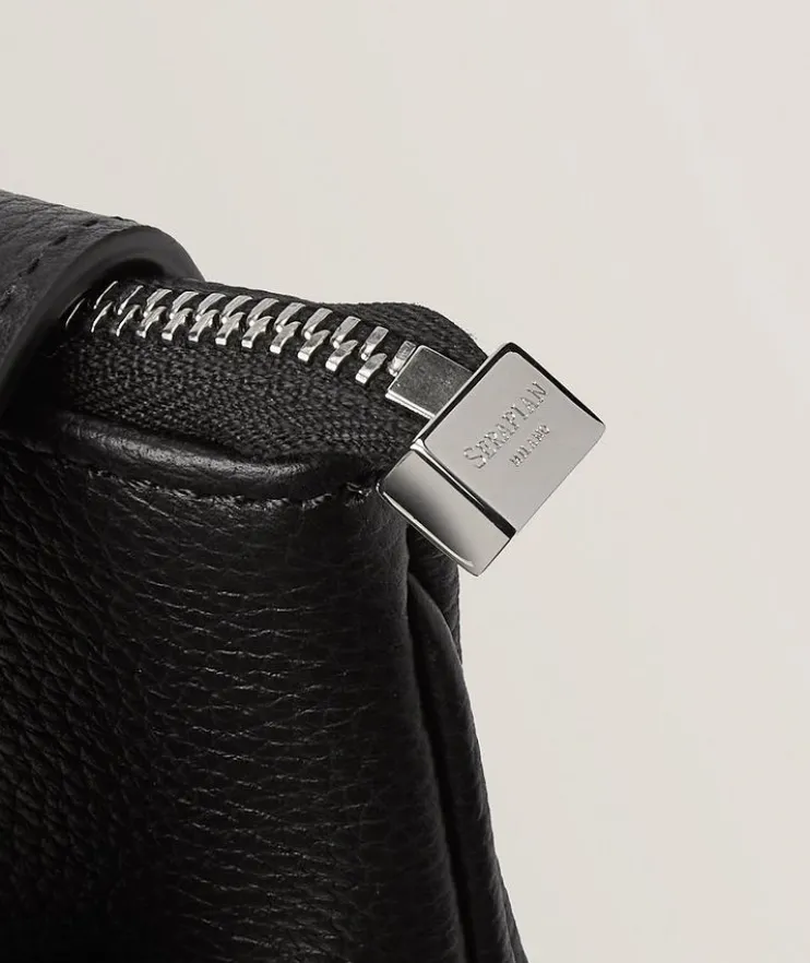 Cachemire Leather Flat Messenger Bag