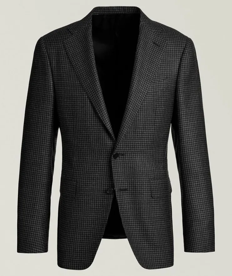 Capri Houndstooth Wool-Silk Sport Jacket