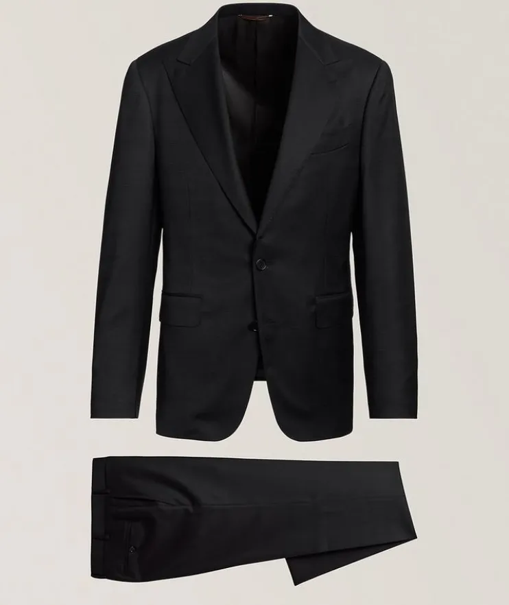 Capri Peak Lapel Stretch-Wool Suit