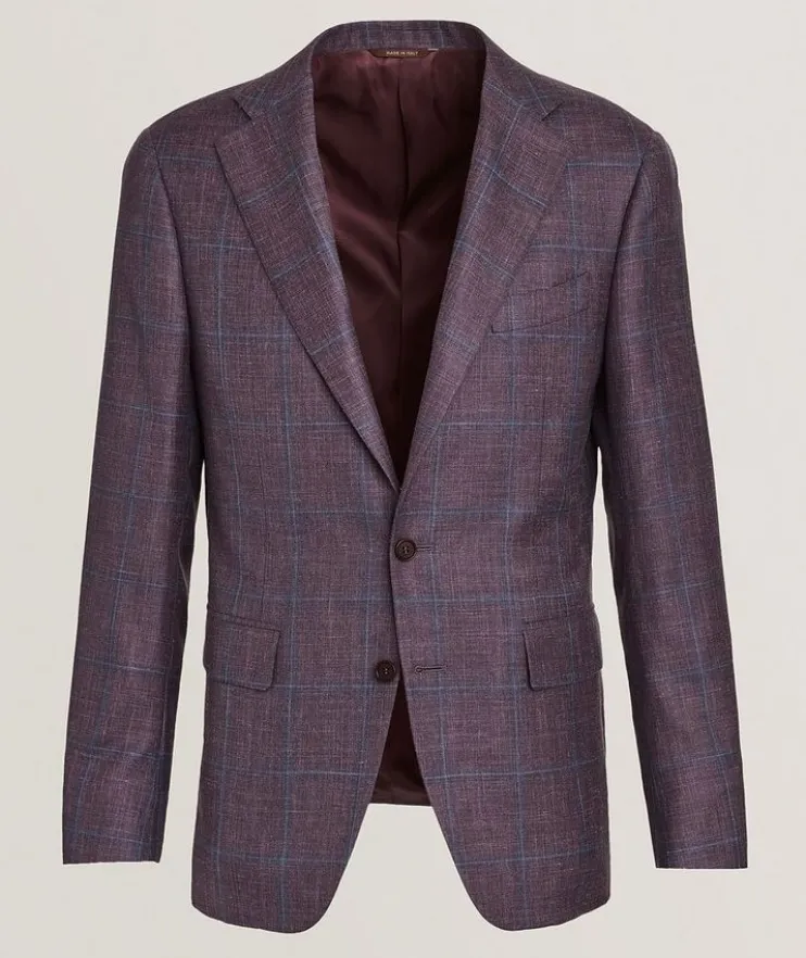 Capri Windowpane Wool-Blend Sport Jacket