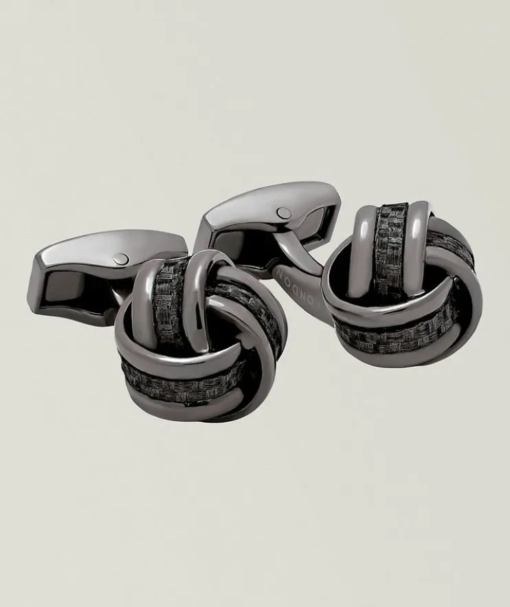 Carbon Fibre Knot Cufflinks