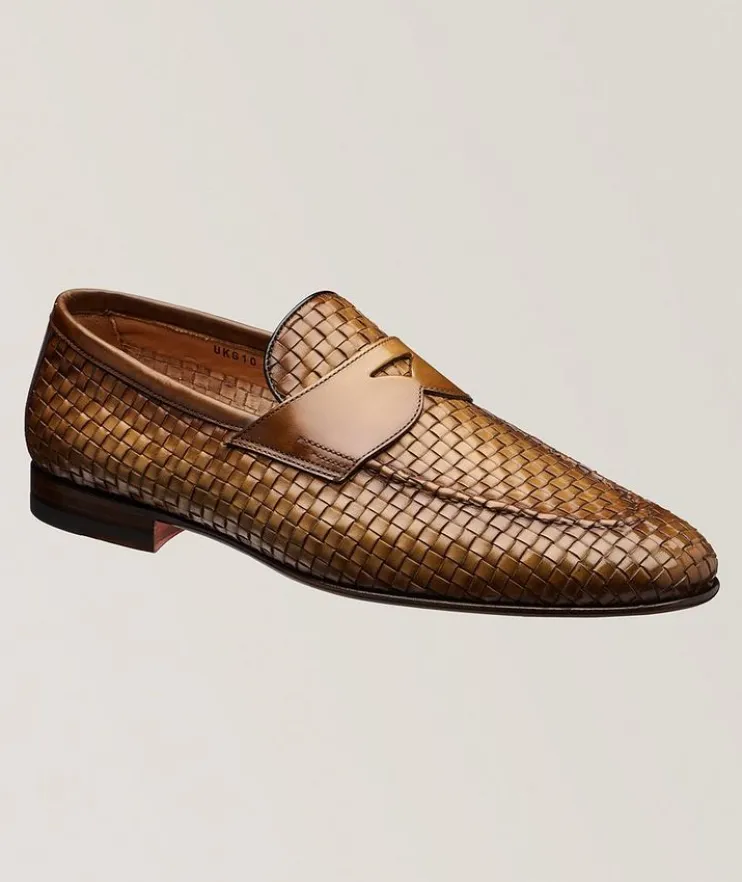Carlos Woven Leather Loafers