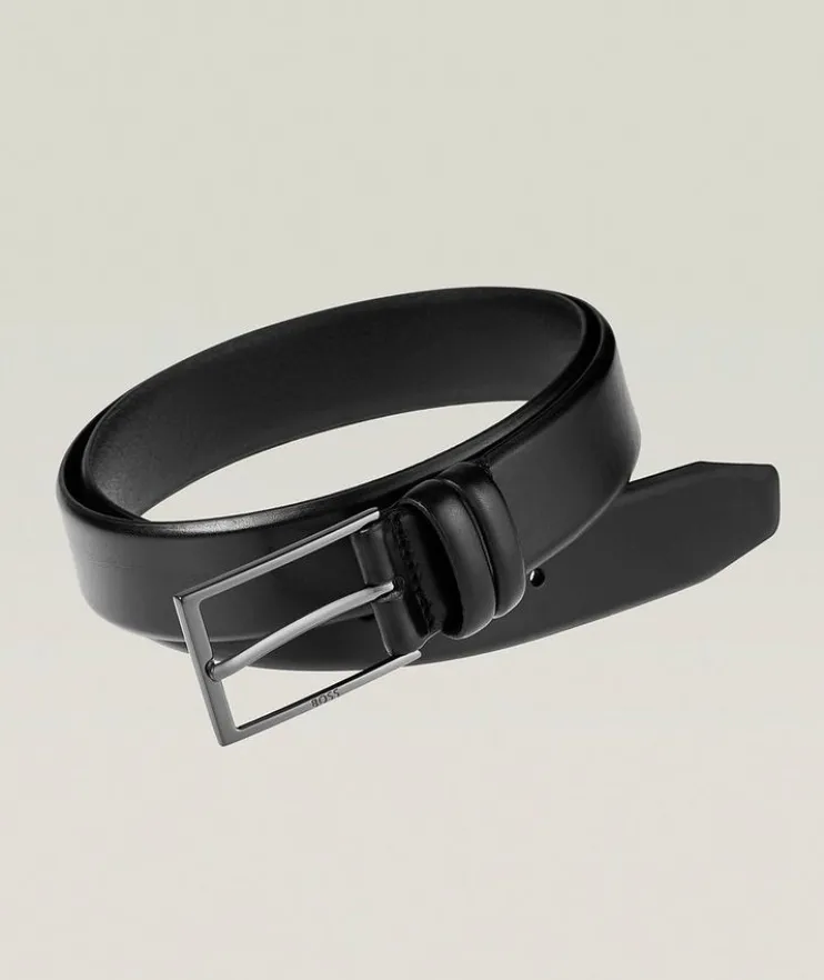 Carmello Double-Loop Leather Belt
