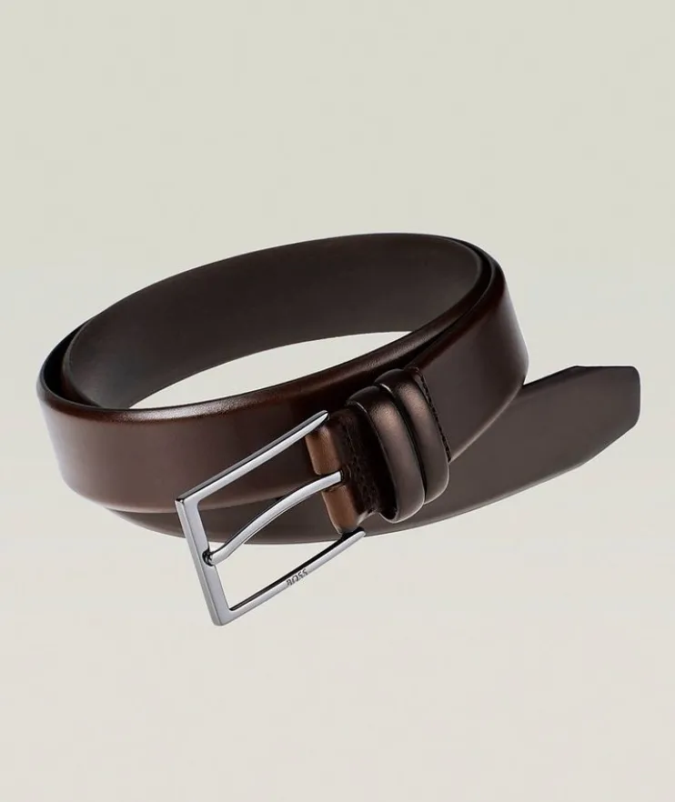 Carmello Double-Loop Leather Belt