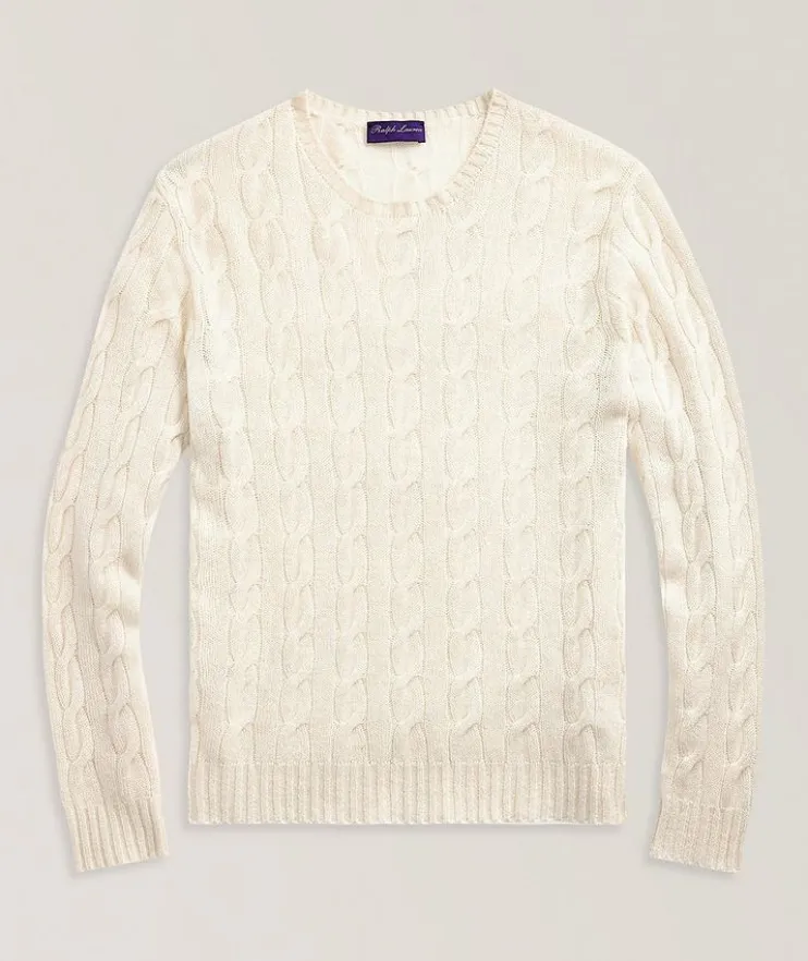 Cashmere Cable Knit Crewneck Sweater