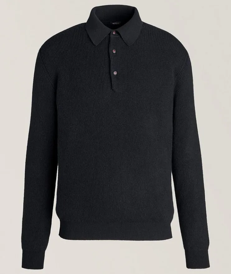 Cashmere English Ribbed Knitted Polo