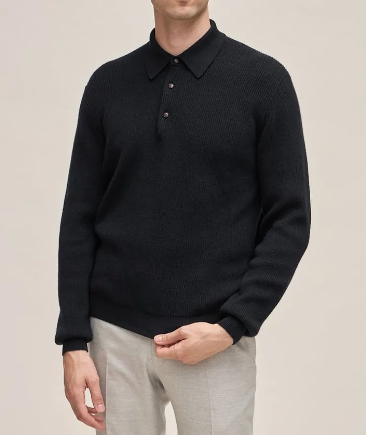Cashmere English Ribbed Knitted Polo