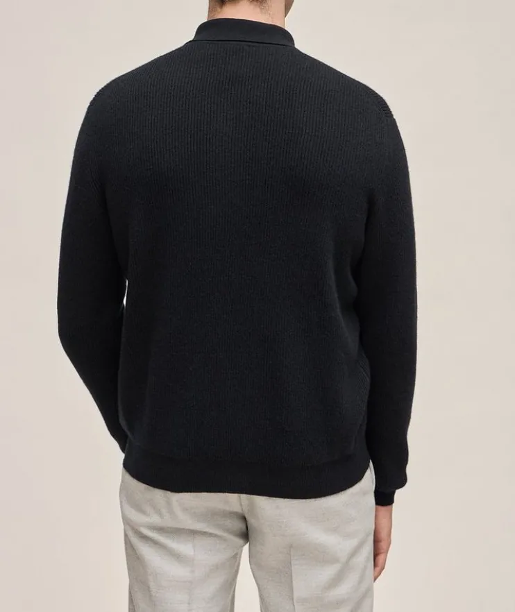 Cashmere English Ribbed Knitted Polo