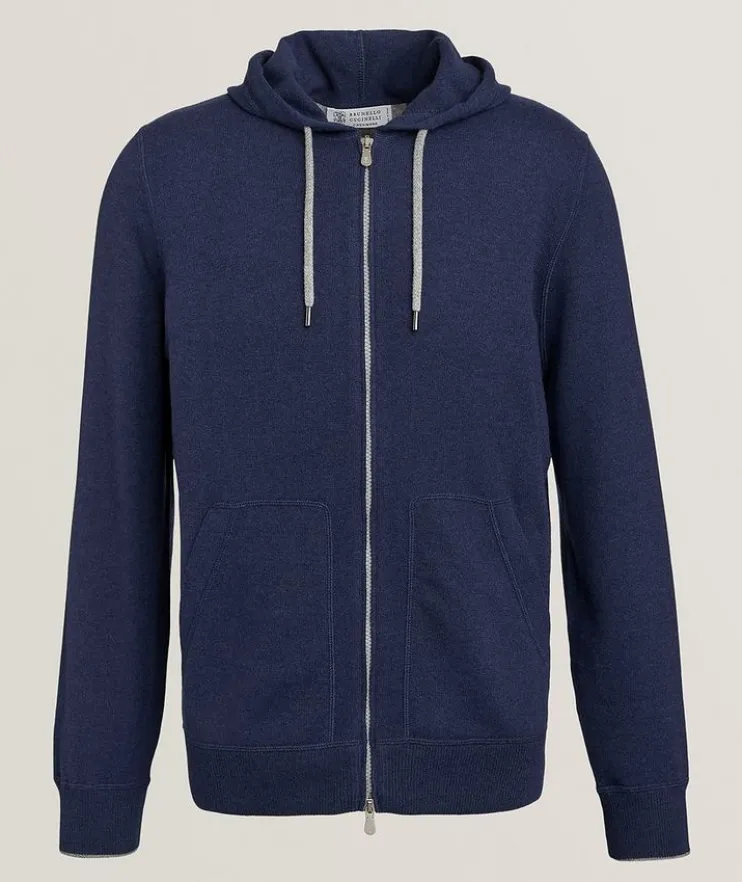 Cashmere Full-Zip Hooded Sweater