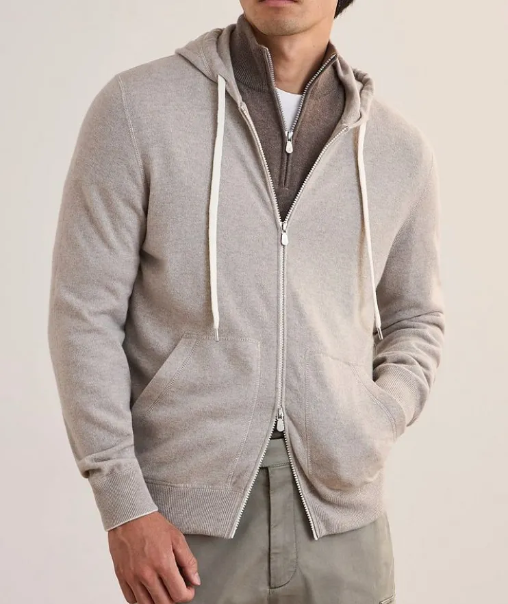 Cashmere Full-Zip Hooded Sweater