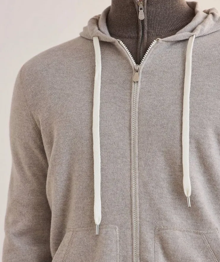 Cashmere Full-Zip Hooded Sweater