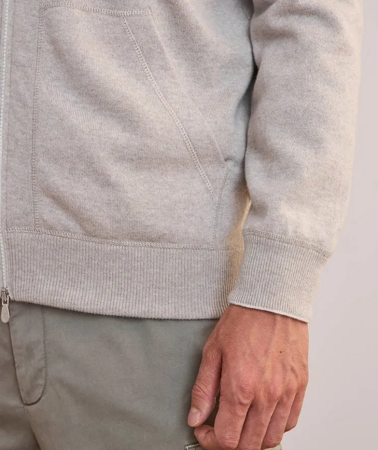 Cashmere Full-Zip Hooded Sweater
