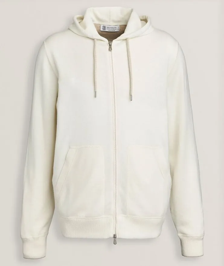 Cashmere Full-Zip Hooded Sweater