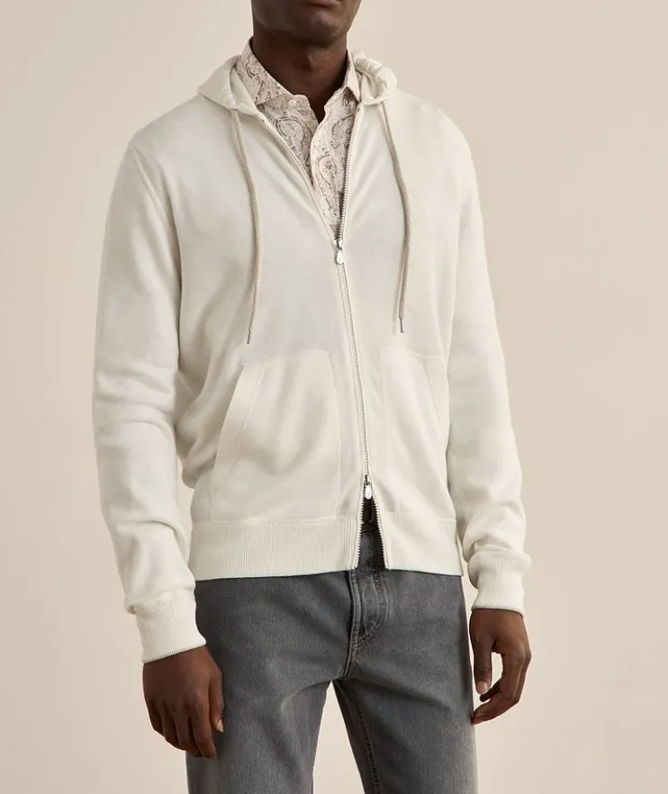 Cashmere Full-Zip Hooded Sweater