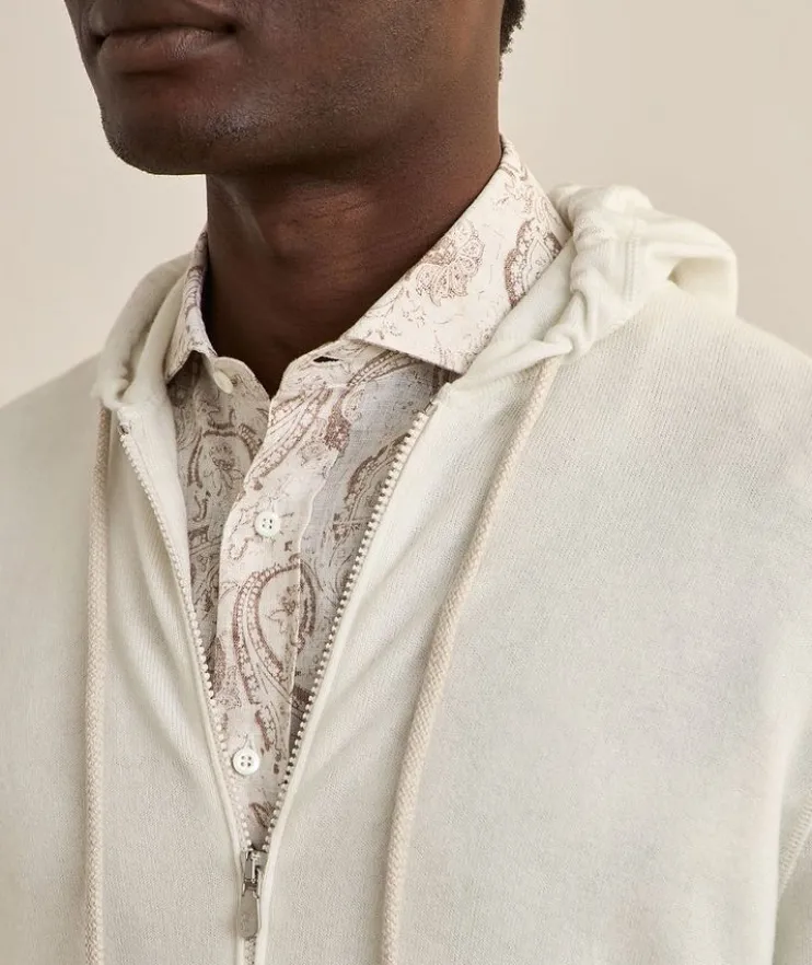 Cashmere Full-Zip Hooded Sweater